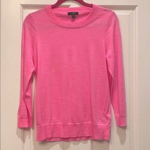 Merino Wool Pink Crew Neck Sweater